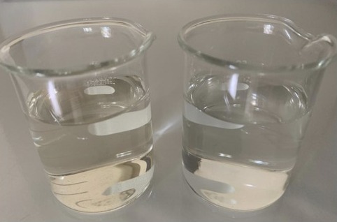 Fresh sugar palm sap (left) and drinking water (right) Fresh sugar palm sap and drinking water
